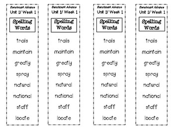 benchmark advance grade 4 spelling lists and practice worksheets units