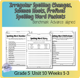 Benchmark Advance Grade 5 Unit 10 Spelling Word Activities!