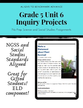 Preview of Benchmark Advance Grade 5 Unit 6 Challenge and ELD Inquiry Projects- No Prep