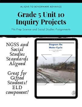 Preview of Benchmark Advance Grade 5 unit 10 challenge and ELD Inquiry Project- No Prep