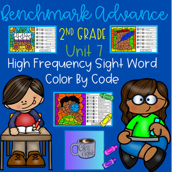 Preview of Benchmark Advance High Frequency Sight Word Color by Code -Unit 7 2nd Grade