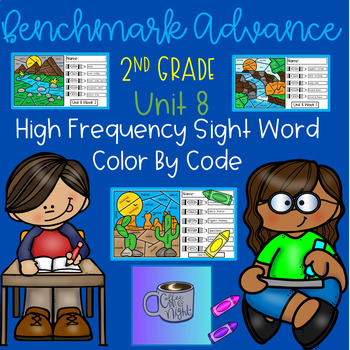 Preview of Benchmark Advance High Frequency Sight Word Color by Code -Unit 8 2nd Grade