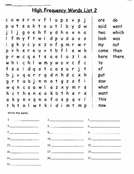 Benchmark Advance High Frequency Word Search Puzzles by Theresa Espinoza