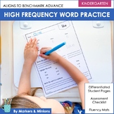 Benchmark Advance High Frequency Words Practice (Kindergar