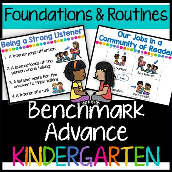 Preview of Benchmark Advance Kindergarten Anchor Charts: Foundations & Routines