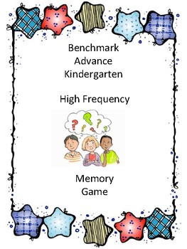 Preview of Benchmark Advance Kindergarten High Frequency Word Memory Game