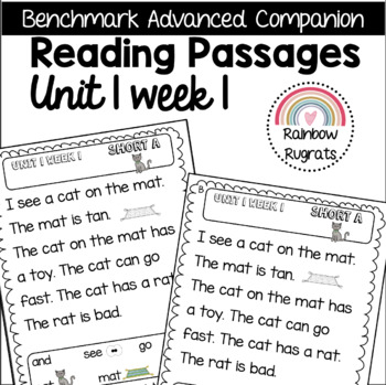 Preview of Benchmark Advance Reading Passages First Grade Unit 1