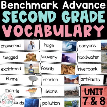 Preview of Benchmark Advance Second Grade Vocabulary | Unit 7 Unit 8