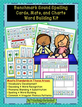 Preview of Benchmark Advance Sound Spelling Cards, Charts and Mats - Word Building Kit