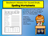 Benchmark Advance Spelling Worksheets, Second Grade, Units 1-10
