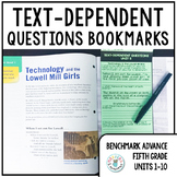 Benchmark Advance Text-Dependent Questions Bookmarks (Fift