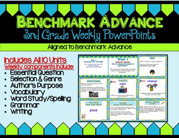 Preview of Benchmark Advance Third Grade PowerPoint  Units 1 - 10 (with Florida)