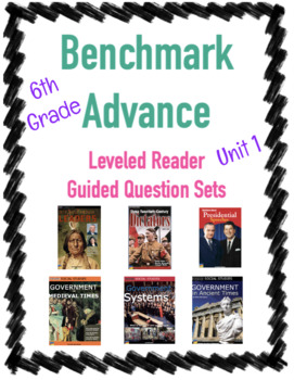 Preview of Benchmark Advance Unit 1 Leveled Reader Guided Question Sets (6th Grade)