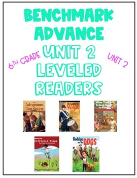 Preview of Benchmark Advance Unit 2 Leveled Reader Question Sets ( 6th Grade)