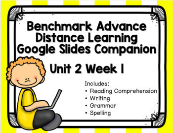 Preview of Benchmark Advance Unit 2 Week 1 Distance Learning Google Slides Companion