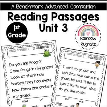 Preview of Benchmark Advance Unit 3 Fluency Passages | First Grade