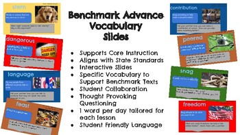 Preview of Benchmark Advance Unit 4 Vocabulary Slides