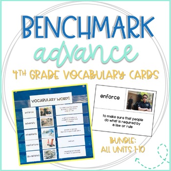 Preview of Benchmark Advance Vocabulary Cards 4th Grade Bundle