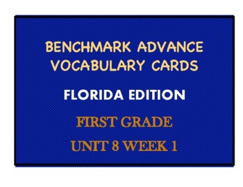 Preview of Benchmark Advance Vocabulary Cards