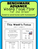 Benchmark Advance Weekly Focus Flyer 2nd Grade EDITABLE (C
