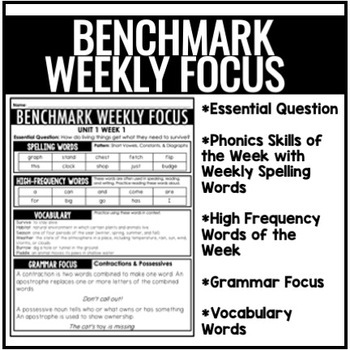 Preview of Benchmark Advance Weekly Focus - Second Grade - Florida