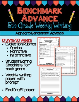 Preview of Benchmark Advance Fifth Grade Weekly Writing - Units 1 - 10