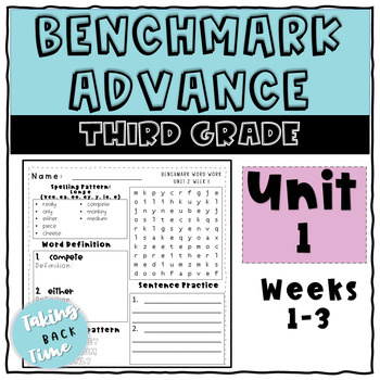 Preview of Benchmark Advance Word Work Spelling (Third Grade Unit 1)