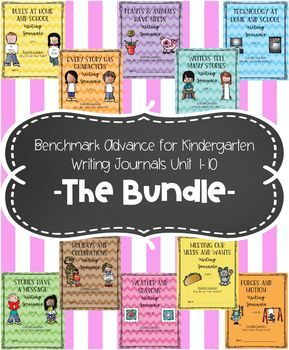 Preview of Benchmark Advance for Kindergarten CA Unit 1-10 Writing Journals BUNDLE
