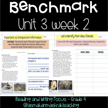 Preview of Benchmark Advanced Grade 4 Unit 3 Week 2