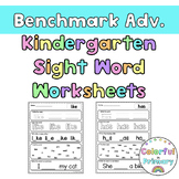 Benchmark Advanced Kindergarten Sight Word Worksheets