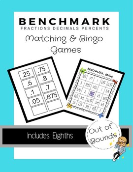 Preview of Benchmark Fractions - Matching and Bingo Games (Includes Eighths)