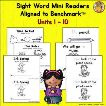 Preview of Kindergarten Sight Word Mini Readers- Aligned to Benchmark™ Units 1-10