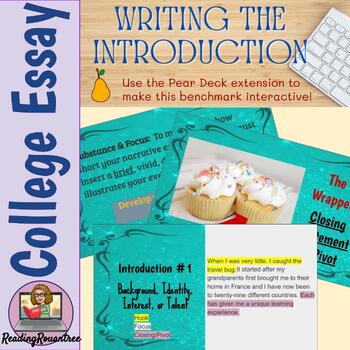 Preview of Benchmark Lesson: College Essay - The Introduction