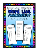 First Grade Benchmark Literacy Build Up Phonics Word List 