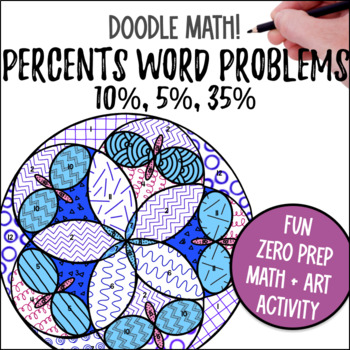 Preview of Benchmark Percents | Doodle Math: Twist on Color by Number | Word Problems