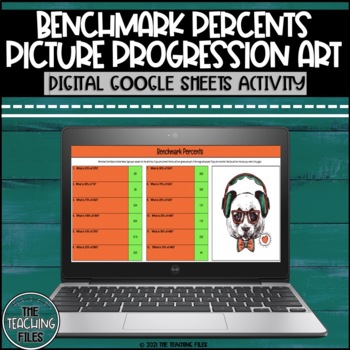 Preview of Benchmark Percents Mystery Picture Progression Art | Digital Activity