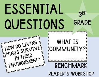 Preview of Benchmark Workshop Essential Question Posters 3rd Grade