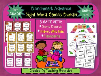 Preview of Benchmark Advance 1st Grade - Sight Word Games BUNDLE