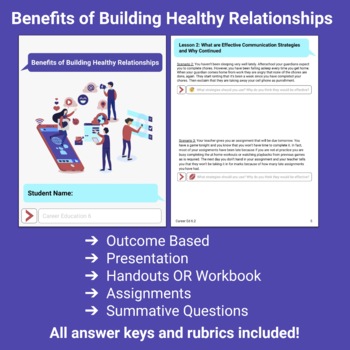 Preview of Benefits of Building Healthy Relationships (Unit)
