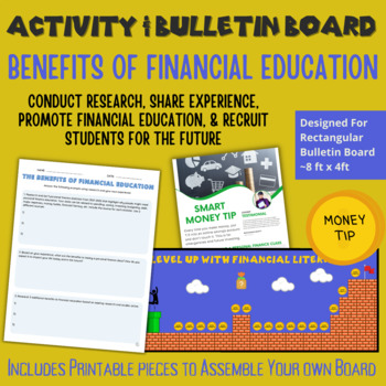 Preview of Benefits of Financial Education Activity and Bulletin Board | Personal Finance