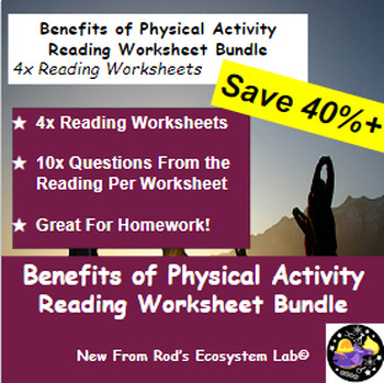 Preview of Benefits of Physical Activity Lesson Reading Worksheet Bundle **Editable**