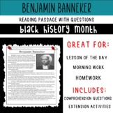 Benjamin Banneker Reading Comprehension Worksheet | Black 