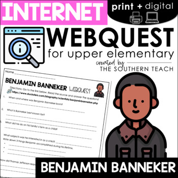 Preview of Benjamin Banneker WebQuest - Internet Scavenger Hunt Activity