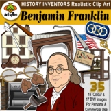 Benjamin Franklin Clipart Life, portrait and inventions Bu
