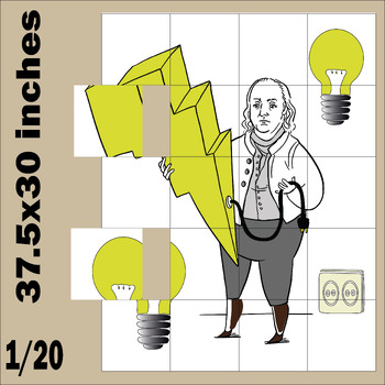 Preview of Benjamin Franklin Collaborative Coloring Poster Art, Bulletin Board activities