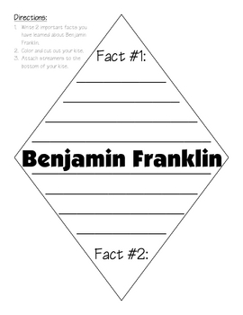 Preview of Benjamin Franklin Fact Kite