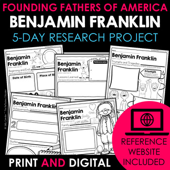 Preview of Benjamin Franklin | Founding Father | Social Studies Research Project