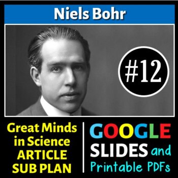 Preview of Niels Bohr - Science Article/Sub Plan #12 | Printable & Distance Learning