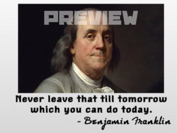 Classroom Decor Growth Mindset US Poster 16 x 20 Inspirational Motivational History Poster Benjamin Franklin Quote Poster Kids Room 