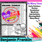 Benjamin Franklin: Word Search Activity : Early Finishers 